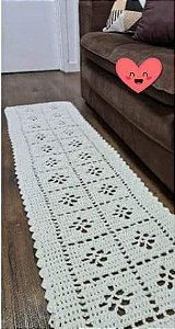 Passadeira de Crochê Modelo Aranha - Cor Cru