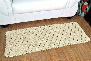 Passadeira de Crochê Modelo Listra - Cor Cru