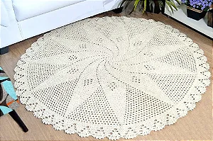 Tapete de Croche Redondo - Cor Cru