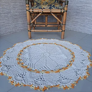 Tapete de Croche Apartamento - Borda Amarelo