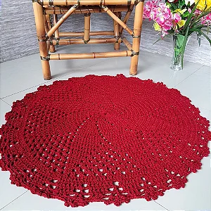 Tapete de Croche Apartamento - Cor Vermelho
