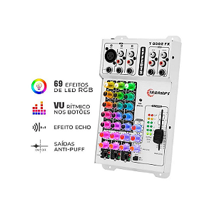 MESA DE SOM MULTICOLOR T 0302 FX MULTICOLOR LED RGB TARAMPS