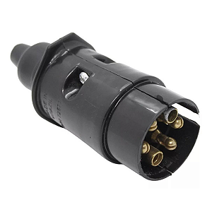 Plug Macho Preto 6 Polos - Para Carretinha Reboque