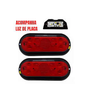Kit 2 Sinaleira De Led 1 lusz de placa para Carretinha Carreta Reboque