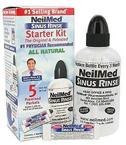 NEILMED SINUS RINSE COM 1 BISNAGA + 5 SACHES (PREMIXED PACKETS) NO BRASIL A PRONTA ENTREGA-PRODUTO IMPORTADO DOS ESTADOS UNIDOS