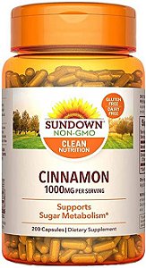 CINNAMON (CANELA) 1000MG SUNDOWN COM 200 CAPSULAS A PRONTA ENTREGA NO BRASIL-IMPORTADO DOS ESTADOS UNIDOS