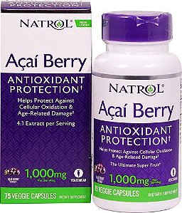 AÇAÍ BERRY EXTRATO 1.000MG DA NATROL COM 75 CÁPSULAS-IMPORTADO DOS ESTADOS UNIDOS A PRONTA ENTREGA NO BRASIL