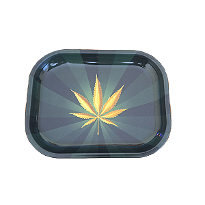 Bandeja Folha Cannabica Gold - metal