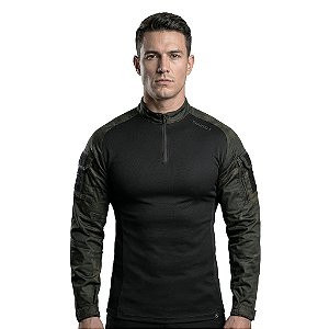 Combat Shirt Longa Black Cammo