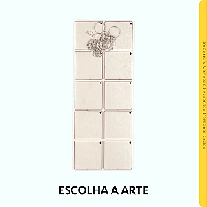 Kit Chaveiro Quadrado MDF 3MM - 10 unidades