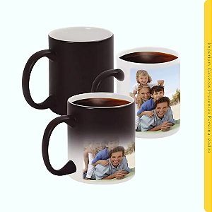 Caneca Branca Mágica Fosca Preta 325ml