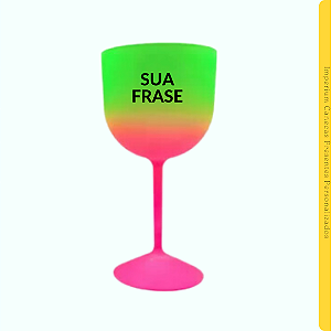 Taça Gin Acrílico Bicolor Rosa-Verde 580ml