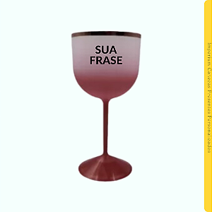 Taça Gin Acrílico Rose com Borda Dourada 580ml