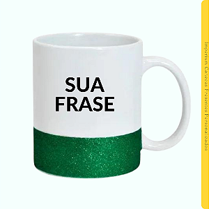 Caneca Base Glitter Verde 325ml