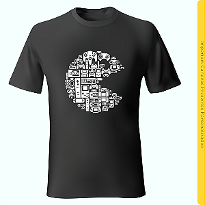 Camiseta Preta - Pac Man Gamer