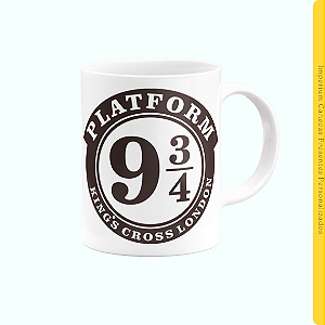 Caneca Branca Lisa 325ml - Plataforma 9 3/4