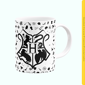Caneca Branca Lisa 325ml - Harry Potter