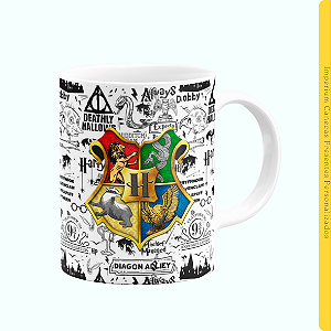 Caneca Branca Lisa 325ml - Brasão HP