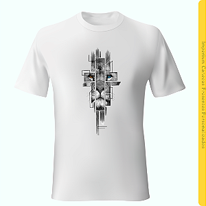 Camiseta Branca - Leão na Cruz
