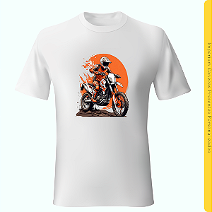 Camiseta Branca - Motocicleta