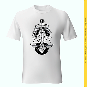Camiseta Branca - Detalhes Saga Harry Potter