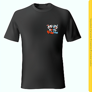 Camiseta Preta - Cup Head