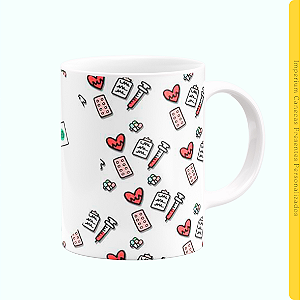 Caneca Branca Lisa 325ml - Medicina