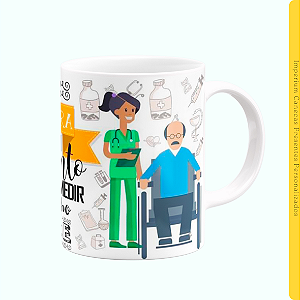 Caneca Branca Lisa 325ml - Enfermeira, Nenhum Instrumento