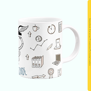 Caneca Branca Lisa 325ml - Contabilidade