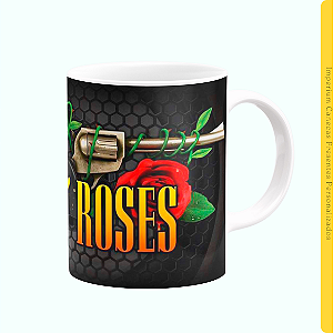 Caneca Branca Lisa 325ml - Guns N' Roses