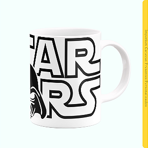 Caneca Branca Lisa 325ml - Star Wars