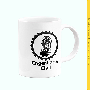 Caneca Branca Lisa 325ml - Engenharia Civil