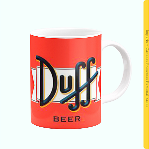 Caneca Branca Lisa 325ml - Cerveja Duff Simpsons