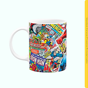 Caneca Branca Lisa 325ml - Captain America