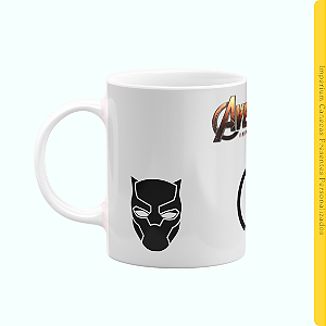 Caneca Branca Lisa 325ml - Avengers