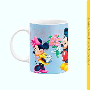 Caneca Branca Lisa 325ml - Minnie, Bobo Apaixonado