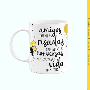 Caneca Branca Lisa 325ml - Happy Birthday