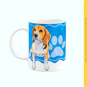 Caneca Branca Lisa 325ml - Eu Tenho Um Amigo de Quatro Patas
