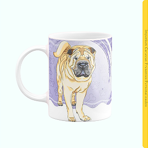Caneca Branca Lisa 325ml - Meu Cachorro me Faz Sorrir!