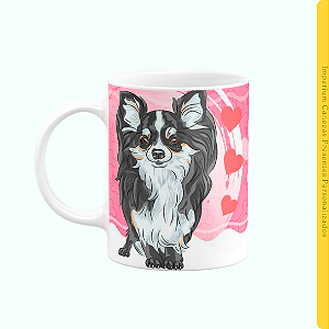 Caneca Branca Lisa 325ml - Amor É Uma Palavra de 4 Patas