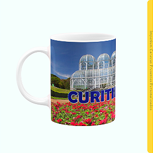 Caneca Branca Lisa 325ml - Curitiba