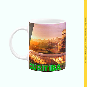 Caneca Branca Lisa 325ml - Curitiba