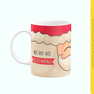 Caneca Branca Lisa 325ml - Feliz Natal