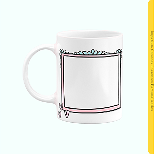 Caneca Branca Lisa 325ml -  Caneca da Madrinha + Foto