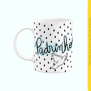 Caneca Branca Lisa 325ml - Caneca do Dindo