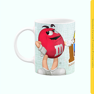 Caneca Branca Lisa 325ml - M&M's