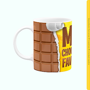 Caneca Branca Lisa 325ml - Meu Chocolate Favorito
