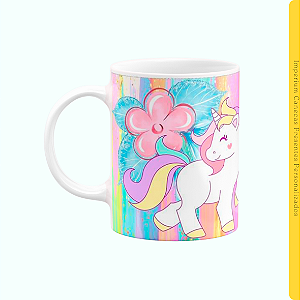 Caneca Branca Lisa 325ml - Unicórnio