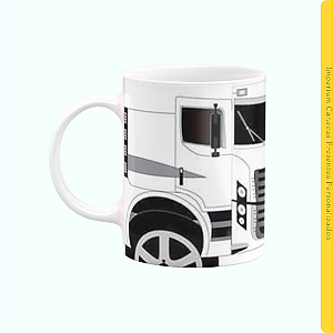 Caneca Branca Lisa 325ml - Caminhão Branco