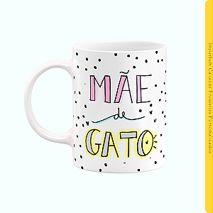 Caneca Branca Lisa 325ml - Mãe de Gato